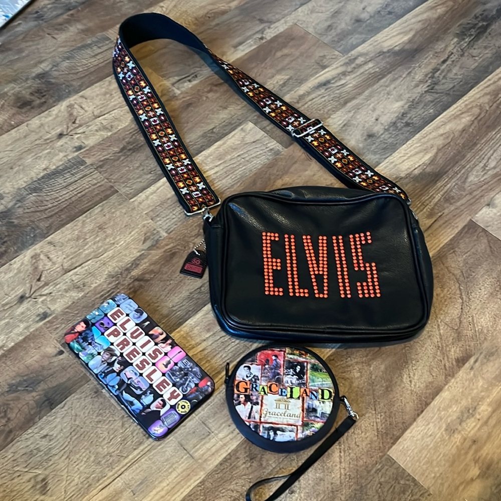 Elvis Presley Crossbody, Wallet, and Coin Purse Lot